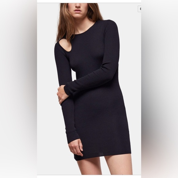 NWT-The Kooples Women's Cutout Knit Wool Mini Dress in Medium - Picture 3 of 14